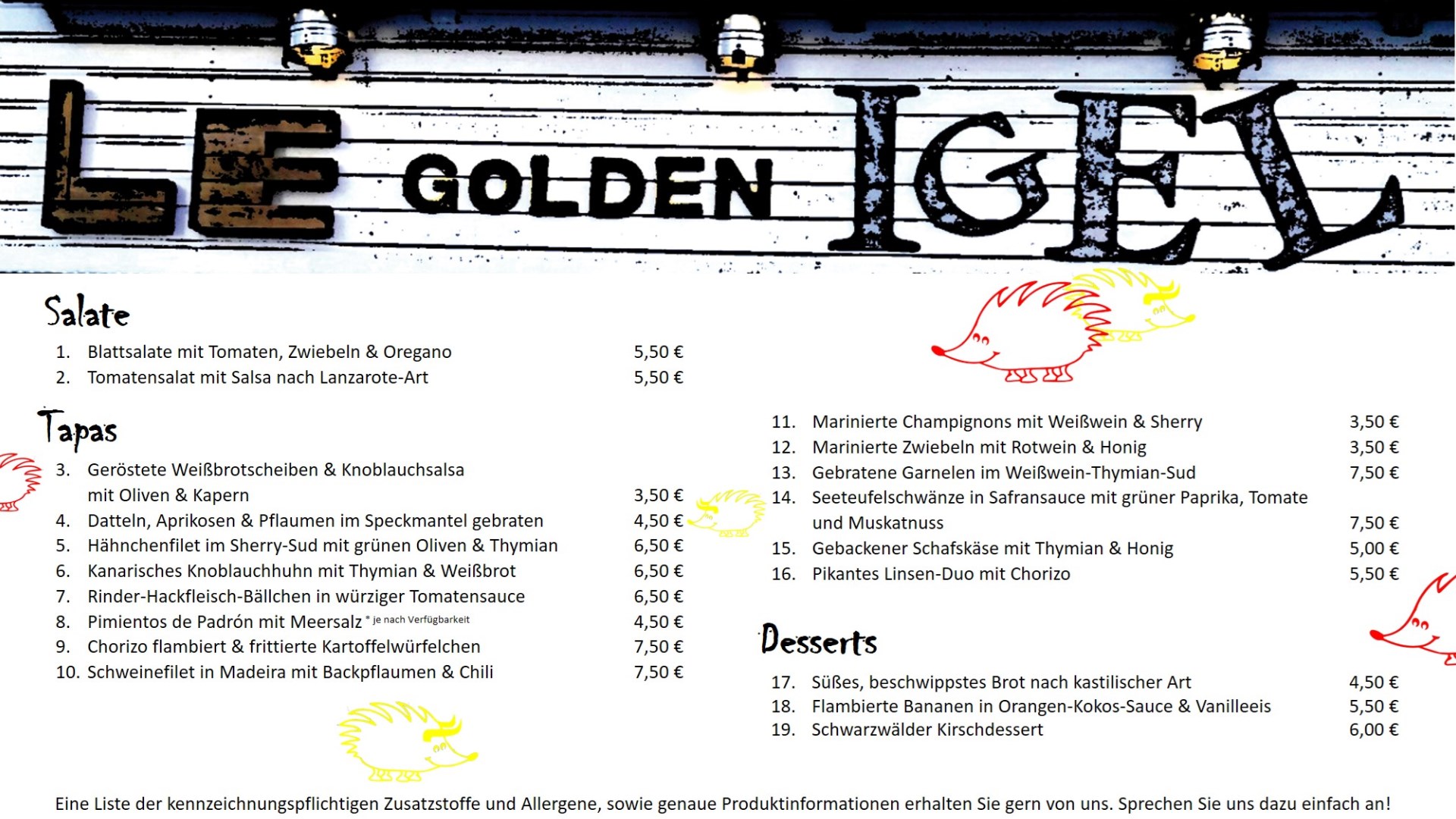 Le Golden Igel Neustädter Straße Hamburg TAPAS Restaurant in Hamburg Neustadt + Catering & Event Service in Hamburg